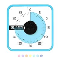 TWENTY5 SEVEN Countdown Timer 7.5 inch; 60 Minute 1 Hour Visual Timer – Classroom Teaching Tool Office Meeting, Mechanical Countdown Clock for Kids Exam Time Management Magnetic, Sky Blue