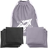 EXERCISE N PLAY Cornhole Bags Set-Premium All Weather Resistant Duckcloth Corn Hole Bags Set of 8 for Cornhole Bean Bag Toss Games Cornhole Outdoor Games -Regulation Size & Weight-Includes Tote Bags