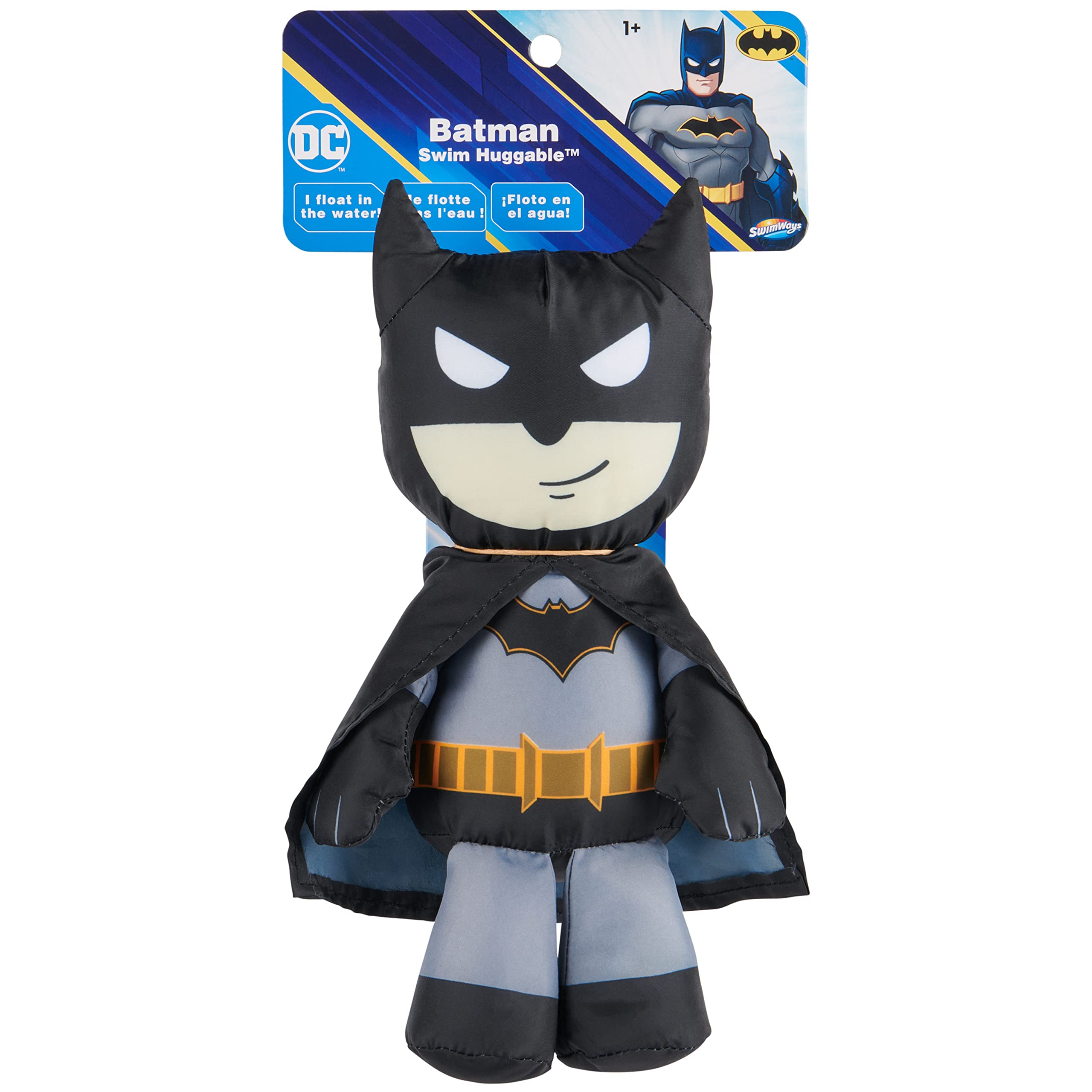 Swimways DC Batman Swim Huggable, Batman Toys, Bath Toys & Beach Toys, Floating Water Stuffed Animal for Kids Aged 1 & Up