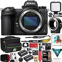 Nikon Z6II Mirrorless Camera Body FX-Format Full-Frame 4K UHD 1659 Bundle with FTZ Lens Mount Adapter + Deco Gear Bag Case + Extra Battery + Photography LED + Photo Video Software Kit & Accessories
