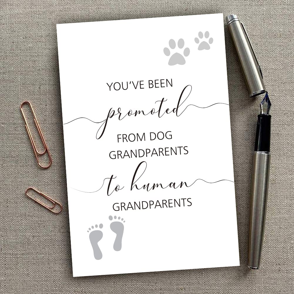 Funny Pregnancy Announcement Card for Grandparents, New Baby Card, Cute Pregnancy Revel Card for Grandparents, Promoted to Human Grandparents