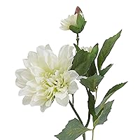 Dahlia Artificial Flower Stems, Fake Flower for Home Decoration, Set of 6, White