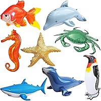 Inflatable Ocean Life Sea Underwater Assorted Bathtub Toys Educational 8Count- by Jet Creations An-Ocean8