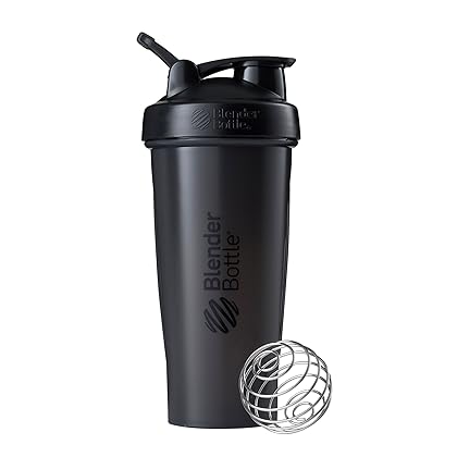 BlenderBottle Classic Shaker Bottle Perfect for Protein Shakes and Pre Workout, 28-Ounce, Black