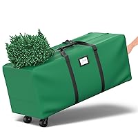 Christmas Tree Storage Bag 9Ft, PliMook Large Christmas Tree Storage Container, Waterproof Anti-Tear Heavy-Duty 600D Oxford Cloth Christmas Tree Storage Box 9FT with Handles(Green)