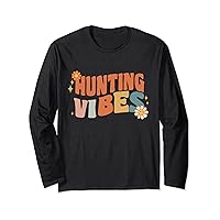 Groovy Hunting Vibes Costume Happy Teachers School Retro Long Sleeve T-Shirt