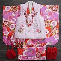 Pink Cloud Shichi-Go-San 3 Years Old Kimono Coat Set for Girls