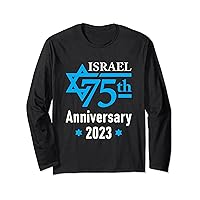 Israel 75th Anniversary 2023 Jewish State Israeli Flag Long Sleeve T-Shirt