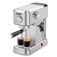 Espresso Machine 20 Bar, Professional Espresso Maker with Milk Frother Steam Wand, Stainless Steel Espresso Coffee Machine with 50oz Removable Water Tank, Cappuccino Machine Gift for Dad Mom