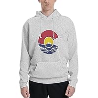 Mens Athletic Hoodie Rocky-Mountain-Colorado-C Gym Long Sleeve Hooded Sweatshirt Pullover With Pocket