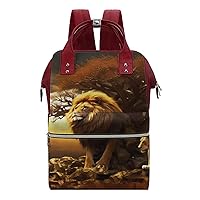 King Lion Diaper Bag for Women Large Capacity Daypack Waterproof Mommy Bag Travel Laptop Backpack