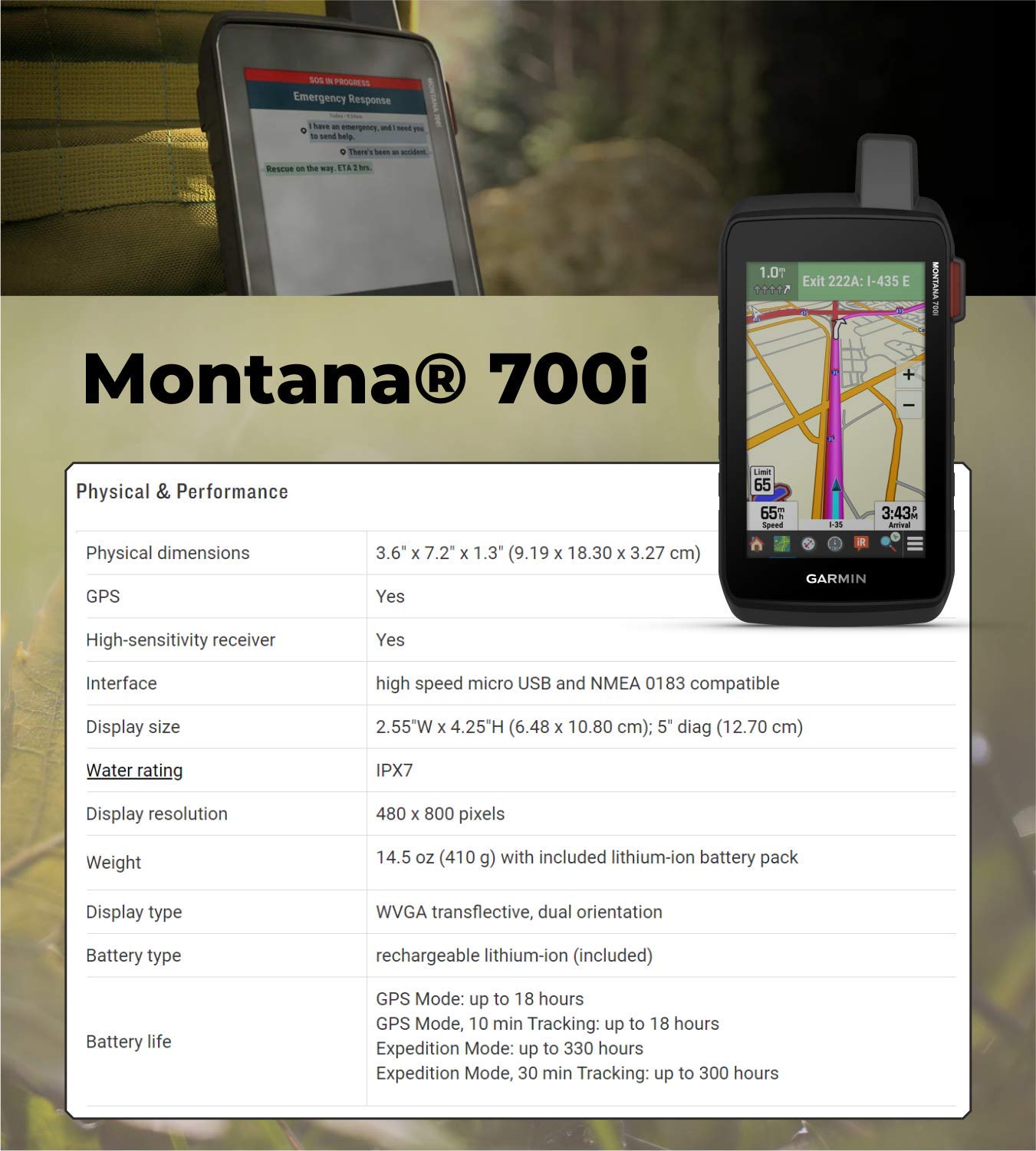 Garmin Montana 700i Rugged GPS Touchscreen Navigator with inReach Technology with Included Wearable4U Ultimate E-Bank Bundle