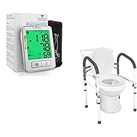 Vaunn Medical Automatic Blood Pressure Monitor and Deluxe Toilet Safety Rail Bundle