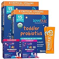 Lovebug Toddler Probiotics 60 Packets | Chewable Probiotics for Kids Sample | Soil-Based Probiotic Gummies Sample