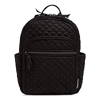 Vera Bradley Women's Cotton Small Backpack, Black - Recycled Cotton, One Size
