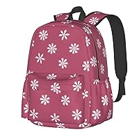 Snowflake Print Pattern Backpack Print Shoulder Canvas Bag Travel Large Capacity Casual Daypack With Side Pockets