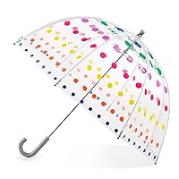 Totes Kids Clear Bubble Kids Umbrella - Perfect for Walking Safety- Child Safe with Pinch-Proof Closure and Easy-Grip Curved Handle Perfect for Small Hands, in Transparent or Colorful Options