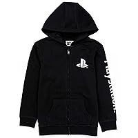 Playstation Kids Hoodie Zip Up Boys Games Logo Black Jumper Jacket