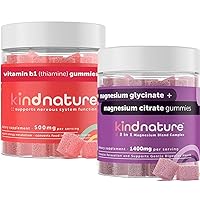 Kind Nature Power Duo: Magnesium & Vitamin B1 Gummies Bundle – Enhanced Energy & Nerve Support, Delicious & Chewable