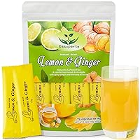 Instant Lemon Ginger Honey Crystals - Gluten-Free, Low-Sugar Ginger Crystal Tea with Honey and Lemon for the Perfect Hot or Cold Beverage