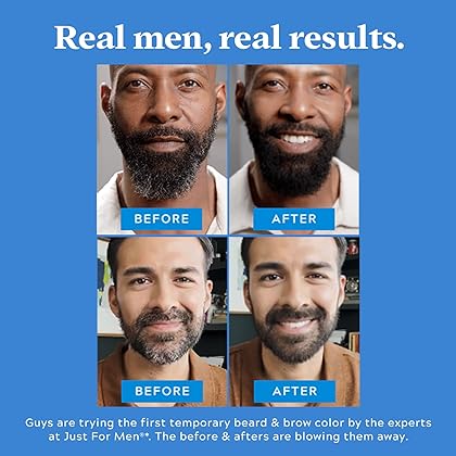 Just for Men 1-Day Beard & Brow Color, Temporary Color for Beard and Eyebrows, For a Fuller, Well-Defined Look, Up to 30 Applications, Light Brown