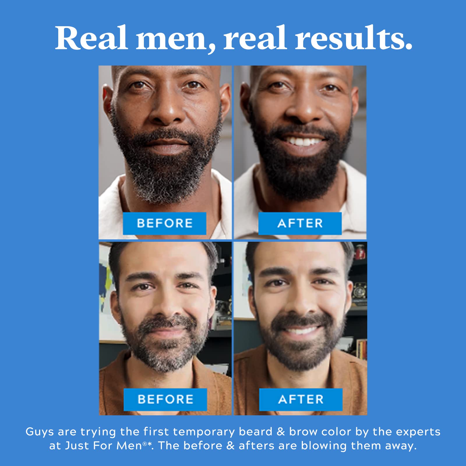 Just for Men 1-Day Beard & Brow Color, Temporary Color for Beard and Eyebrows, For a Fuller, Well-Defined Look, Up to 30 Applications, Darkest Brown/Black