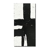 NANKAI Art Paintings Abstract Black And White Vertical Wall Art for Contemporary Living Room Large Minimalist Wall Art 48x24 inch Modern Oil Painting Art for Home Walls