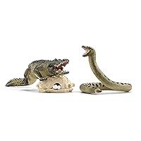 Schleich Wild Life 5-Piece Wild Animal Toy Playset for Boys and Girls Ages 3+, Danger in The Swamp with Alligator and Snake
