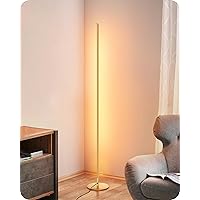 LED Corner Floor Lamp, Minimalist Dimmable Light with Remote, Standing LED 57.5 Inches Tall Lamp for Living Room, Bedroom, Home Office, 7 Color Temperature 2700~6000K (Gold)
