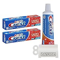 Crest Kids Cavity Protection & Enamel Care Bundle by VenDesta: 2-Pack Crest Kid's Cavity Protection Toothpaste Sparkle Fun Flavor Toothpaste, 4.6 oz - Crests Effective Dental Defense.