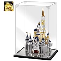 Acrylic Display Case for Collectibles Assemble Acrylic Display Box for Lego 71040 Castle Model Toys Clear Acrylic Case for Display Trophy Bearbrick Figures(Black,20.1*14.2*30.7 inch)