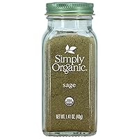 Simply Organic Ground Sage Leaf, 1.41 Ounce, Sweet Earthy Flavor, Hints of Mint, Pair with Garlic & Rosemary, Kosher, Organic