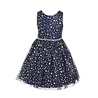 Navy Blue Twinkle Tulle Flower Girl Dress Little Girls Toddler Dress