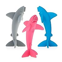 Nuby Grooming Lil Shark Massaging Toothbrush, Colors May Vary, 1pk, 5