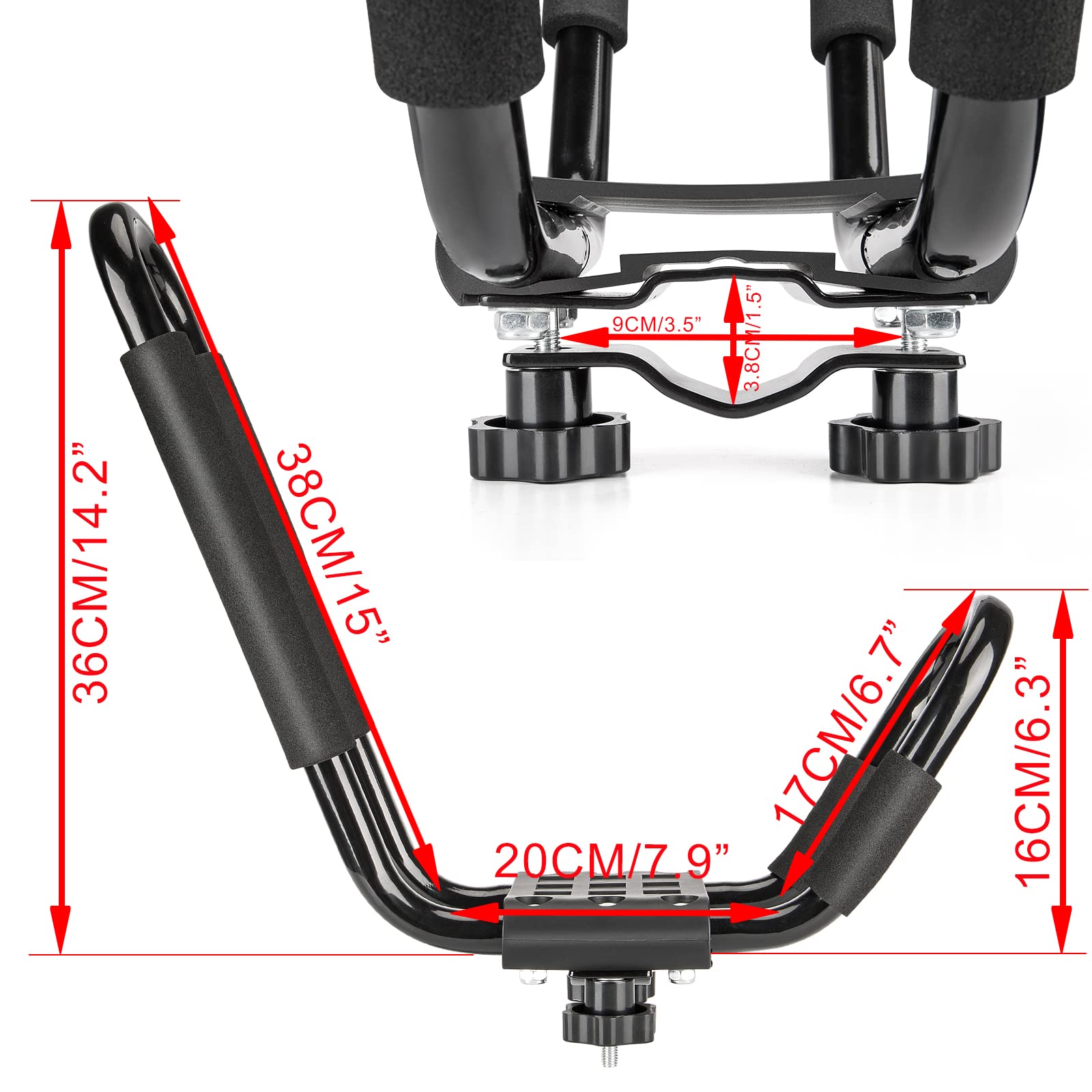 J-bar Kayak roof Rack for Cars - Universal Kayak & Canoe car Racks - Roof Rack for Canoe Surf Board Mount on SUV, Car and Truck Crossbar (1 Pair)