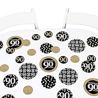 Big Dot of Happiness Adult 90th Birthday - Gold - Birthday Party Giant Circle Confetti - Party Decorations - Large Confetti 27 Count