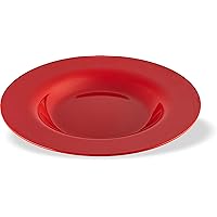 Carlisle FoodService Products Sierrus Reusable Plastic Pasta Bowl Salad Bowl with Wide Rim for Restaurants and Home, Melamine, 20 Ounces, Red, (Pack of 12)