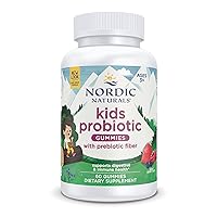 Kids Nordic Flora Probiotic Gummies, Merry Berry Punch - 60 Gummies - 1.5 Billion CFU & Prebiotic Fiber - Non-GMO, Vegan - 30 Servings