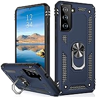 IKAZZ Galaxy S21 Case,Samsung S21 Cover Military Grade Shockproof Heavy Duty Protective Phone Case Pass 16ft Drop Test with Magnetic Kickstand Car Mount Holder for Samsung Galaxy S21 Blue