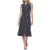 Tommy Hilfiger Women's Collared Button Up Midi Dress