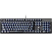 Hexgears GK705 Wired Mechanical Keyboard, 104 Keys with Kaihl Box Switch Full Size Gaming Keyboard, Durable ABS Keycaps, Hot Swappable, Blue LED Backlight, Windows Mac OS and Android Compatible