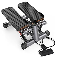 Sportsroyals Stair Stepper for Exercise, Mini Steppers with Resistance Band, Hydraulic Fitness Stepper Exercise Home Workout Equipment for Full Body Workout, 330lbs Weight Capacity