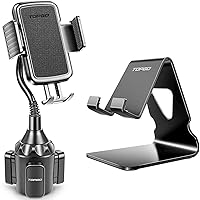 TOPGO Car Cup Holder Phone Mount and Cell Phone Stand Holder Desktop for iPhone 12 11 Pro Max, Xs/XS Max/X/8/7 Plus/Galaxy