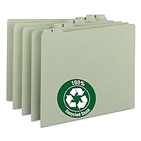 Smead Pressboard Guides, 1/5-Cut Tab, Daily (1-31), Letter Size, Gray/Green, Set of 31 (50369)