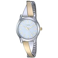 Timex Women's TW2R98700 Stretch Bangle Crisscross 25mm Silver-Tone Expansion Band Watch