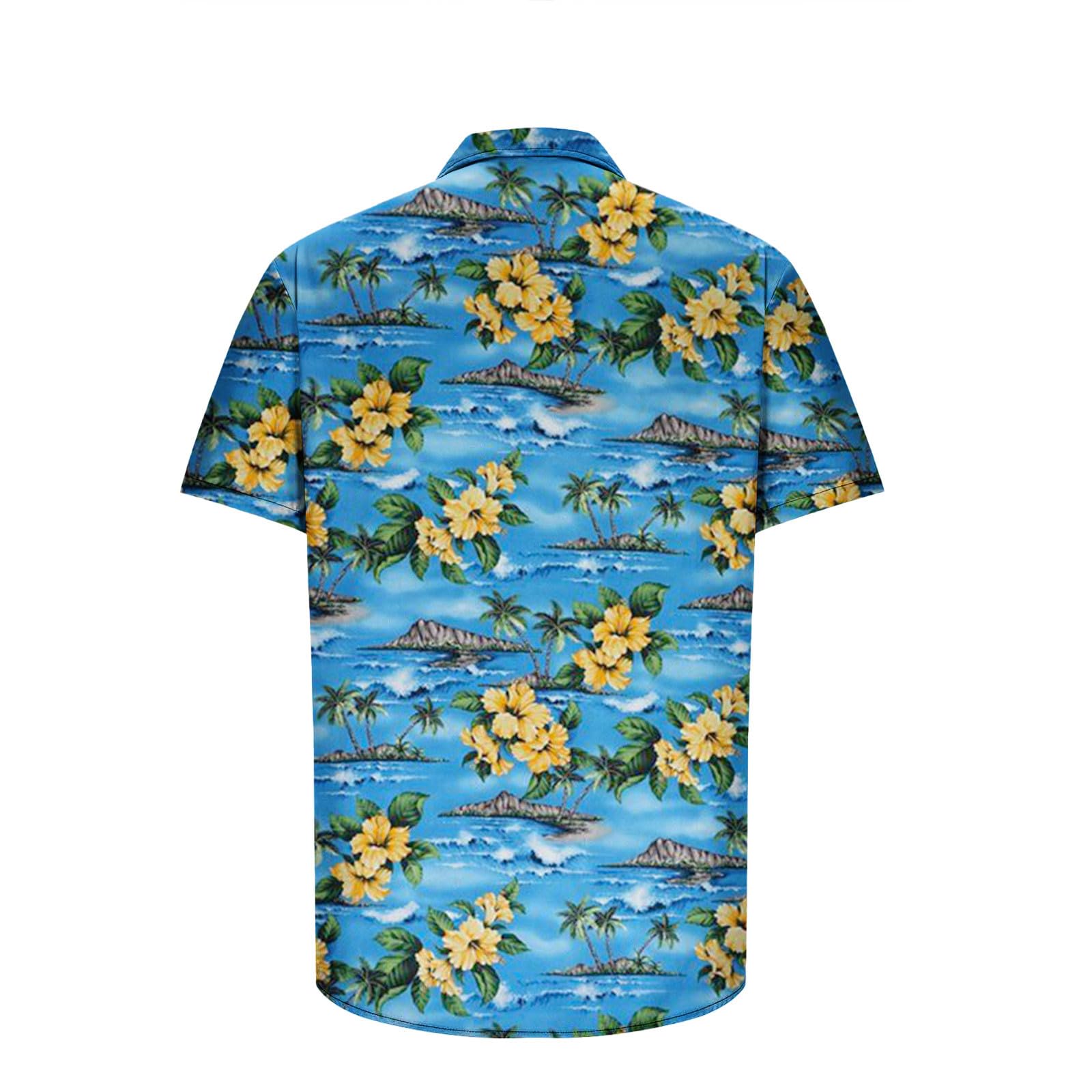 Men's Hawaiian Shirts Short Sleeve Aloha Shirt Men Casual Button Down  Tropical Hawaii Floral Shirts Summer Beach Party at  Men’s Clothing  store