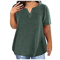 Amazon Deals Today Ladies Tops Plus Size Shirts For Women V Neck Casual T Shirt Loose Fit Short Sleeve Blouses Sexy Plain Tunics Pumpkin Shirt Woman