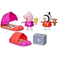 Peppa Pig Toys Peppa's Sleepover Playset, 2 Figures and 3 Themed Accessories, 3-Inch Scale Preschool Toy for Kids Ages 3 and Up