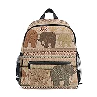Kids Backpack Tribal African Ethnic Elephant Nursery Bags for Preschool Children