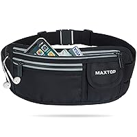 Slim Running Belt Fanny Packs for Women Men, Reflective Waist Pack Phone Holder for Walking Fitness Workout Exercise,Water Resistant Running Travel Belt Bag Jogging Pouch, Gym Accessories for Runner